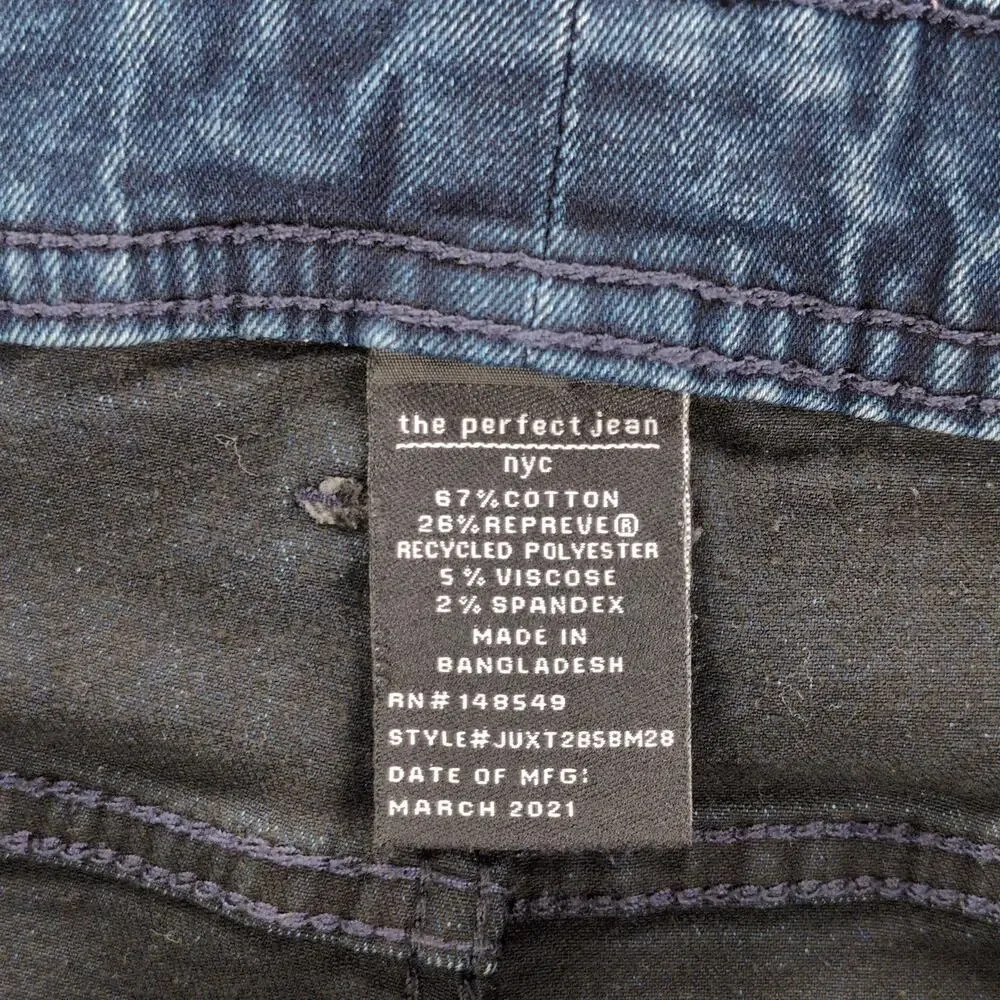 The Perfect Jean NYC Jeans Mens 44x28 Blue Skinny Slim Stretch Dark Wash Denim